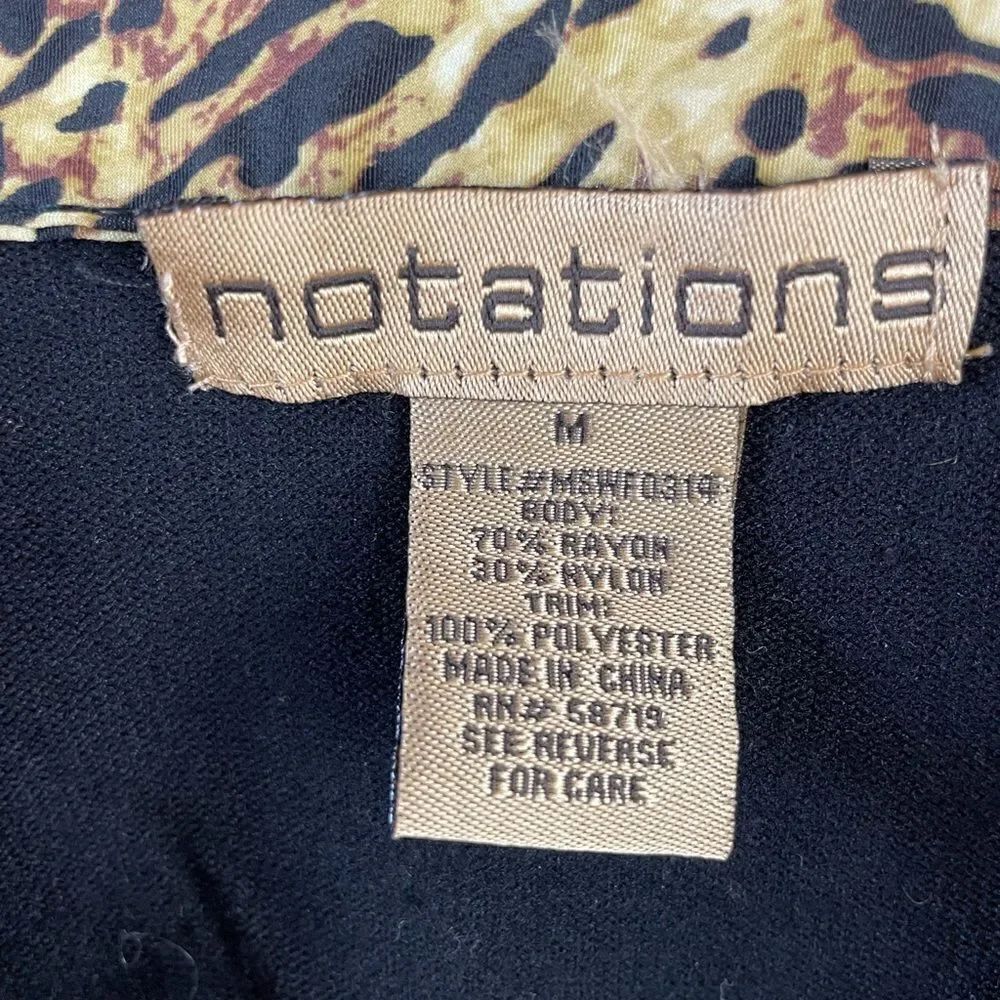 Notations Animal Print Collared Sweater Top Size M EUC - Picture 6 of 6